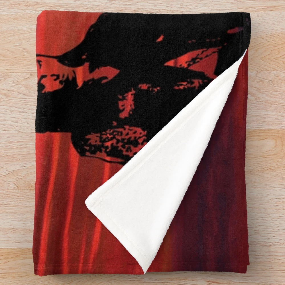 The Lost Boys-inspired plush blanket with vampires and 80s horror movie theme