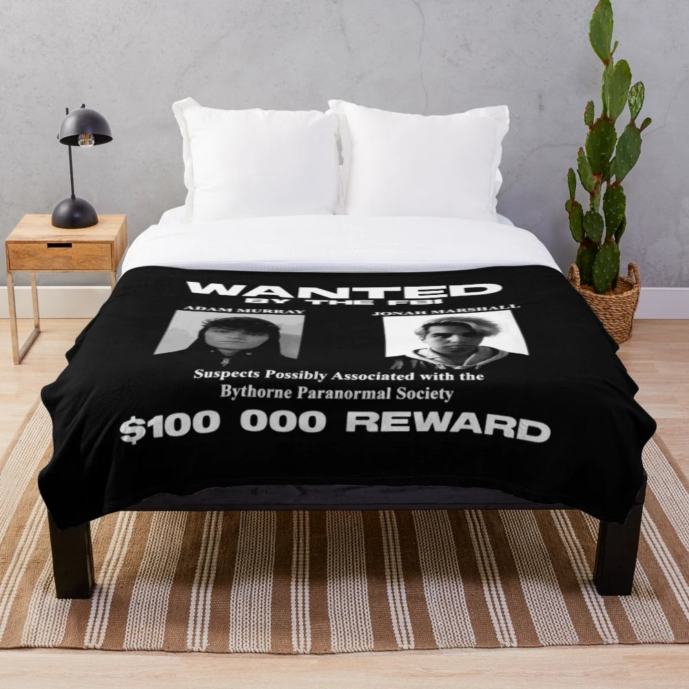 Creepy hooded figure plush blanket inspired by Mandela Catalogue Vol. 2