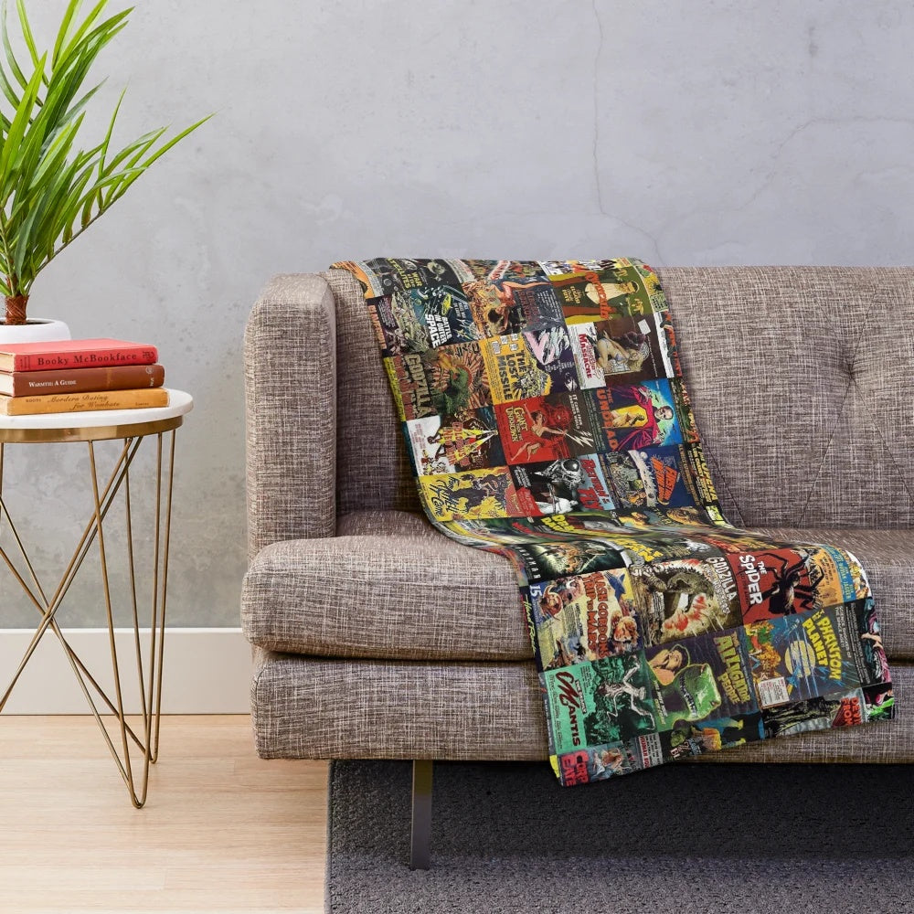 Monster movie posters plush blanket