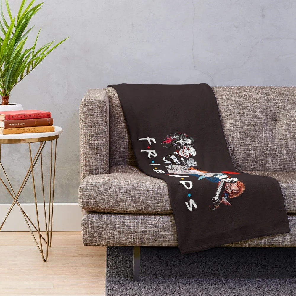Plush Blanket featuring Scary Movie Characters for Horror Halloween Fans