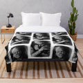 Imhotep mummy inspired plush blanket with horror and classic cinema elements