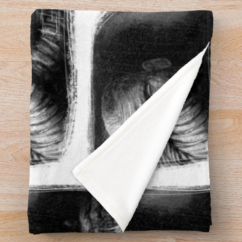 Imhotep mummy inspired plush blanket with horror and classic cinema elements