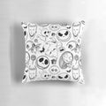 Nightmare Before Christmas-inspired throw pillow cover featuring Jack Skellington, Sally, and other beloved characters