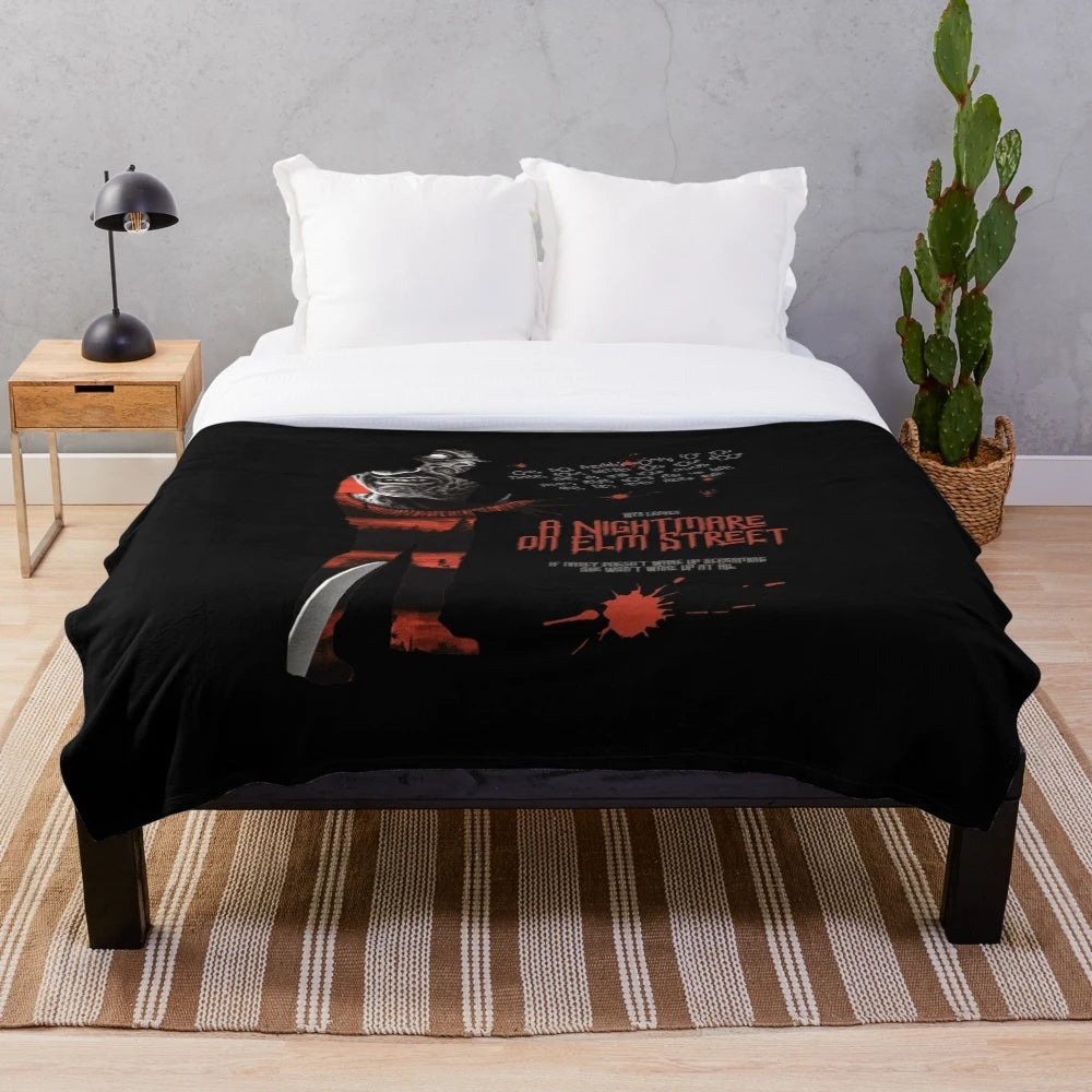 Nightmare-themed plush blanket