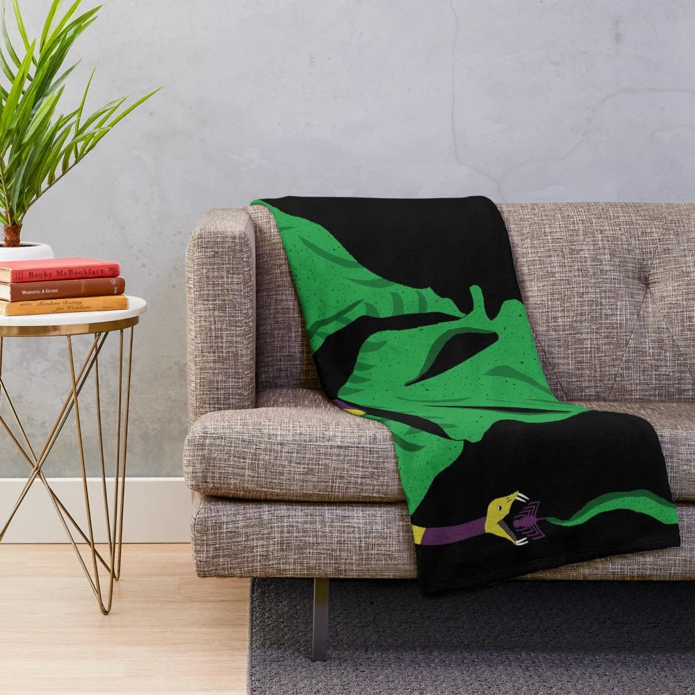 Oogie Boogie, the villainous boogeyman from The Nightmare Before Christmas, depicted on a plush blanket