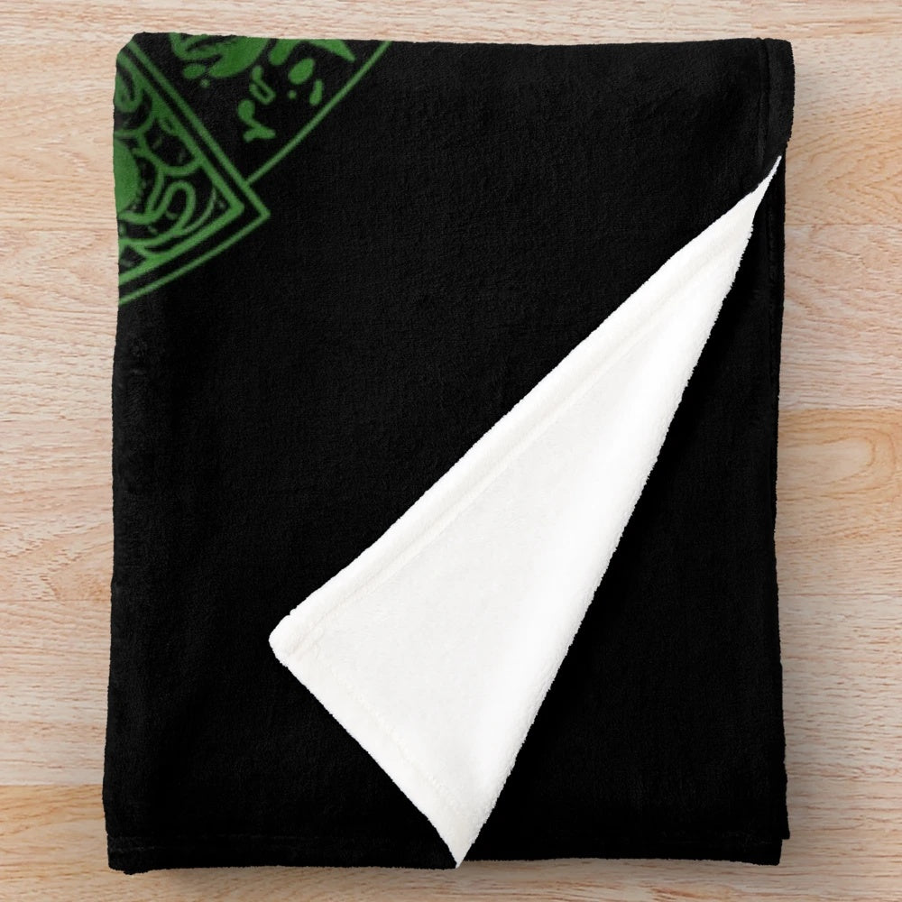 Plush blanket with "15 Fears Wheel" design, inspired by the horror podcast "The Magnus Archives