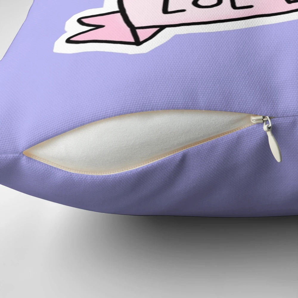 Spooky skeleton and pastel goth-inspired pillow design