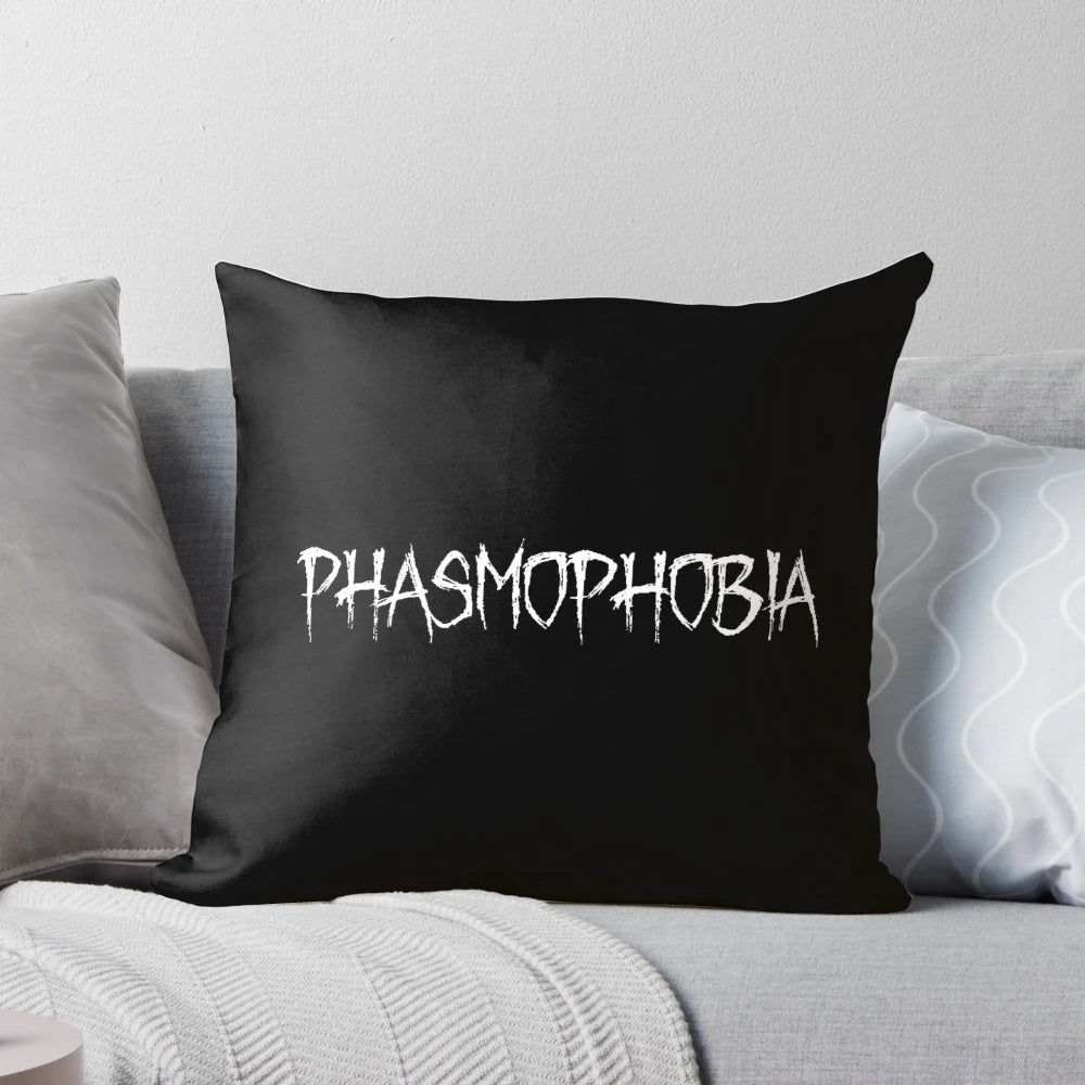 Phasmophobia game logo printed on a soft, comfortable pillow