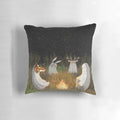 Mystical pillow featuring a ghostly forest scene with animals