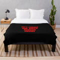 A cozy plush blanket with a horror movie theme, perfect for cuddling and watching scary movies.