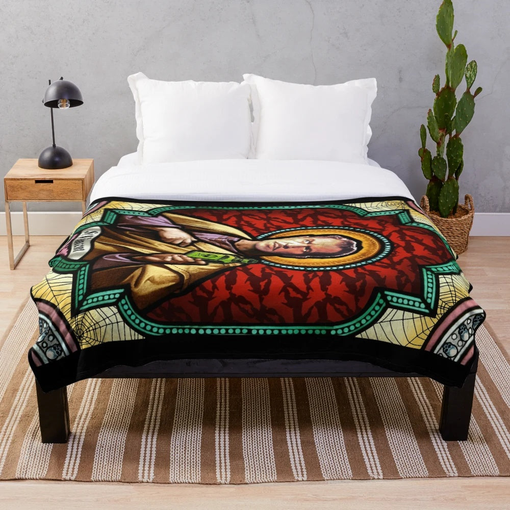 Soft plush blanket featuring the iconic image of horror legend St. Vincent Price