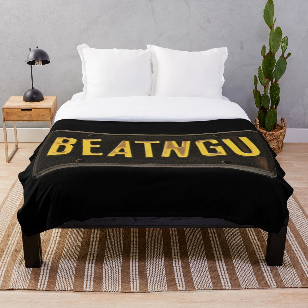 Cozy plush blanket featuring horror movie-inspired design