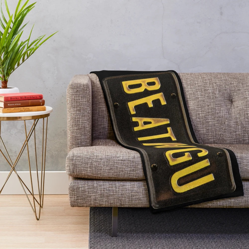 Cozy plush blanket featuring horror movie-inspired design