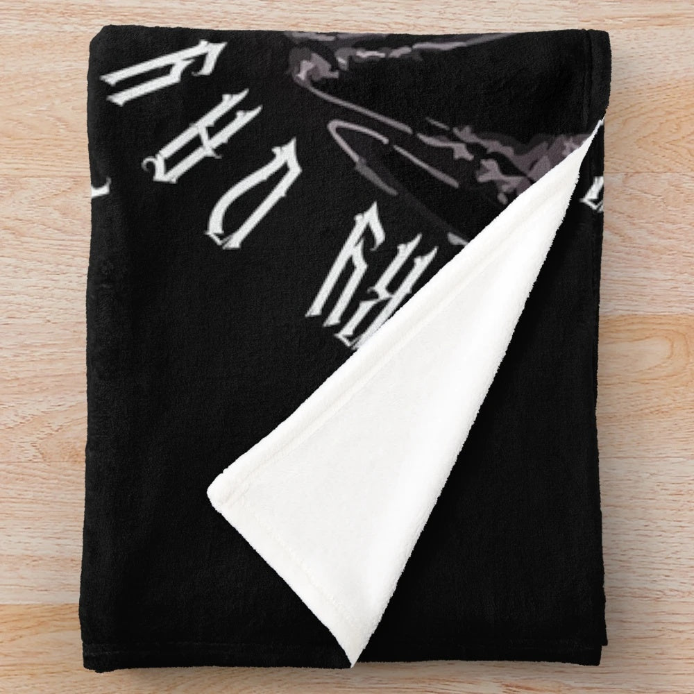 Plush blanket with Opus Eponymous metal band inspired design