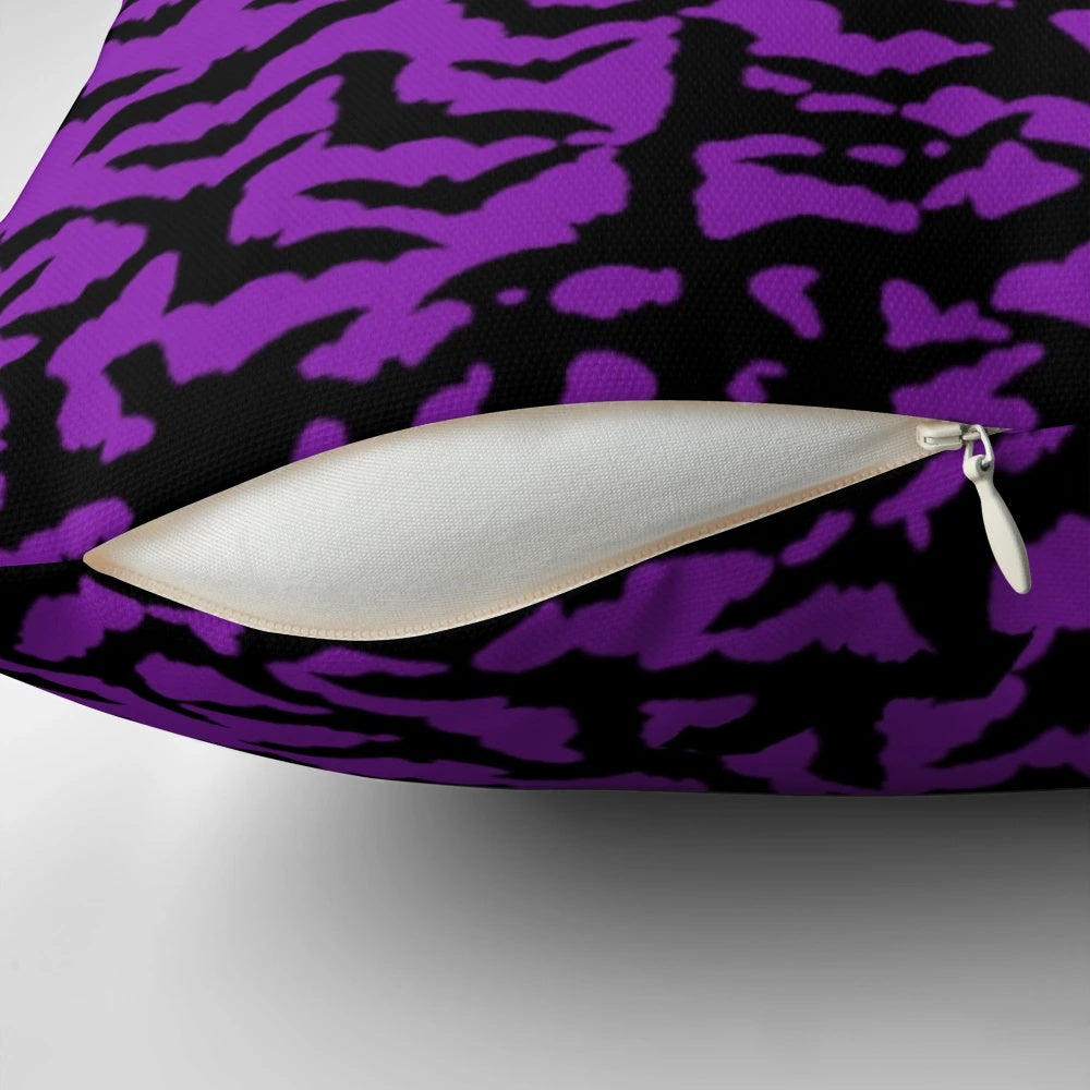 A plush purple bats pillow perfect for Halloween and Gothic home decor.