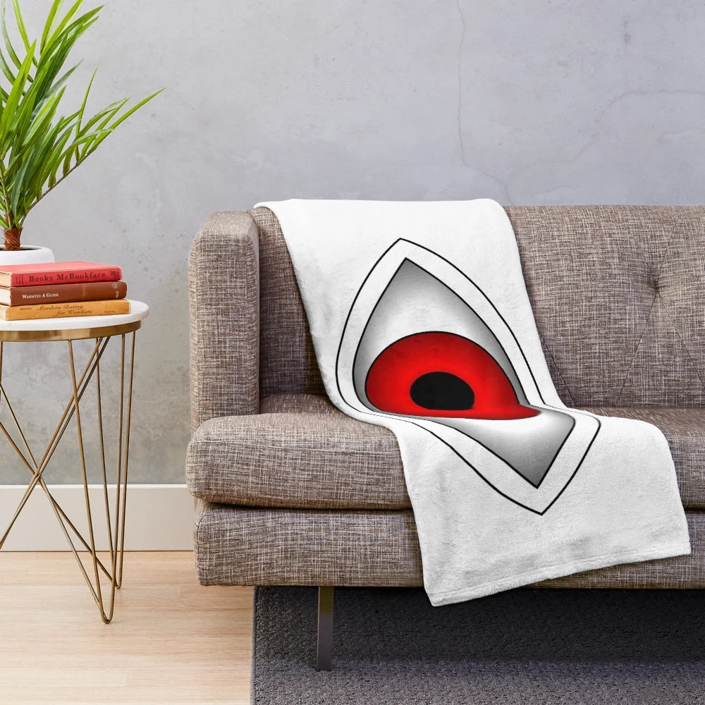 Red eye plush blanket with dark fantasy design