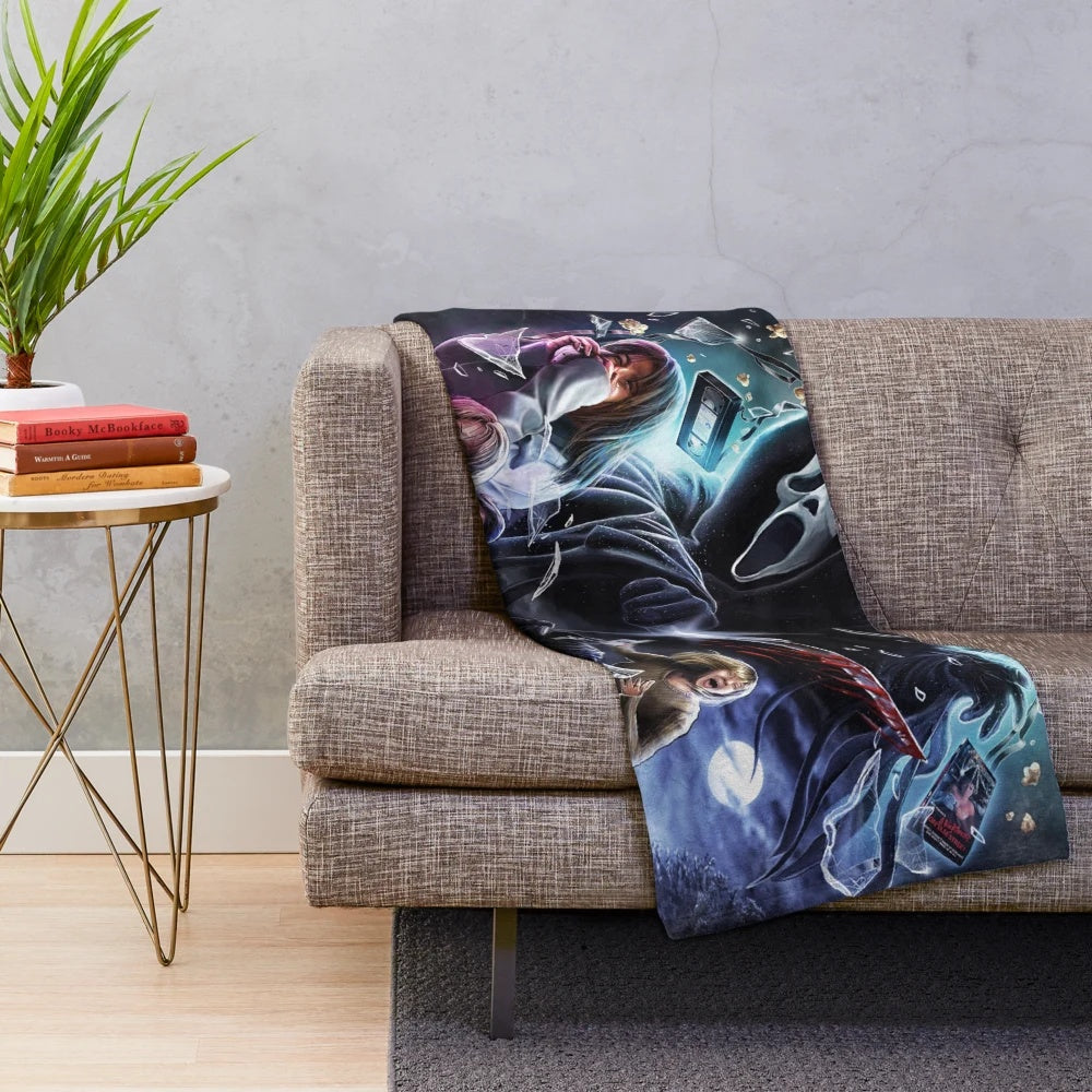 Scream-inspired plush blanket