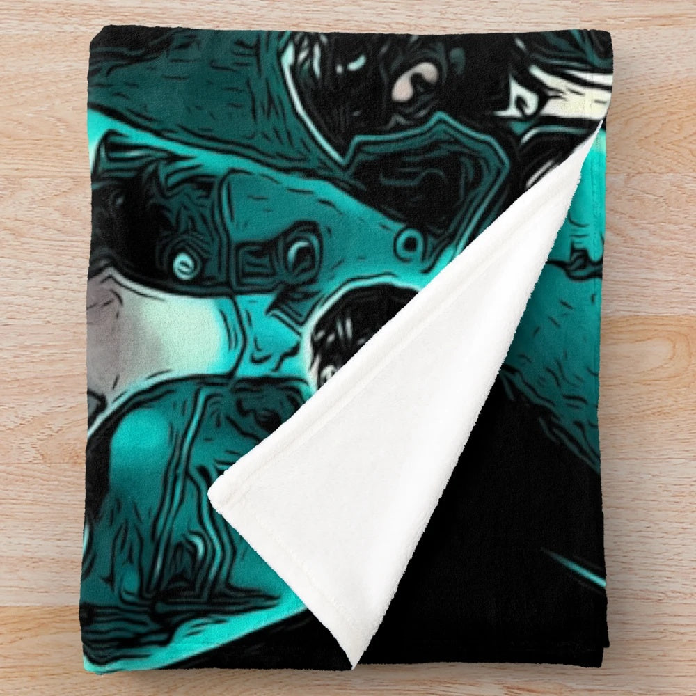 Scream movie plush blanket featuring iconic horror imagery