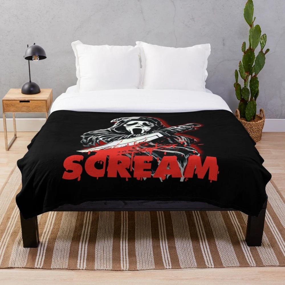 Scream movie inspired plush blanket