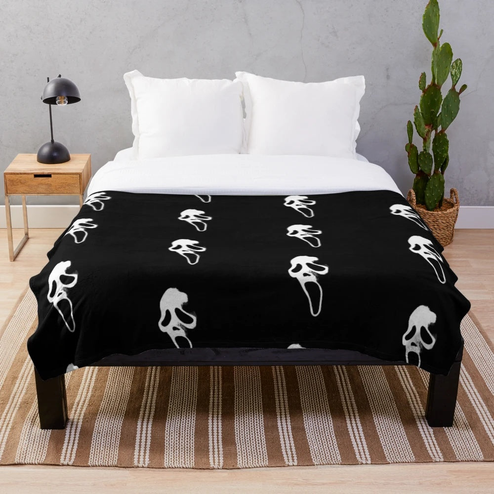 Scream horror movie mask plush blanket