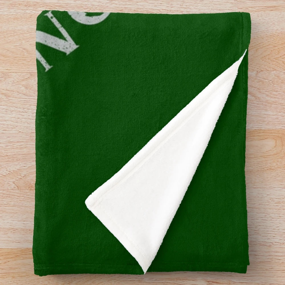 Silver Shamrock inspired plush blanket with pumpkin and horror movie elements