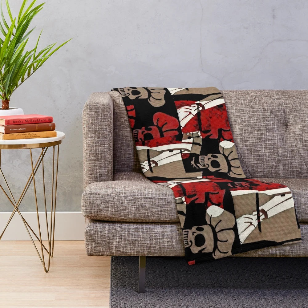Skeleton Chef Plush Blanket featuring a spooky chef design