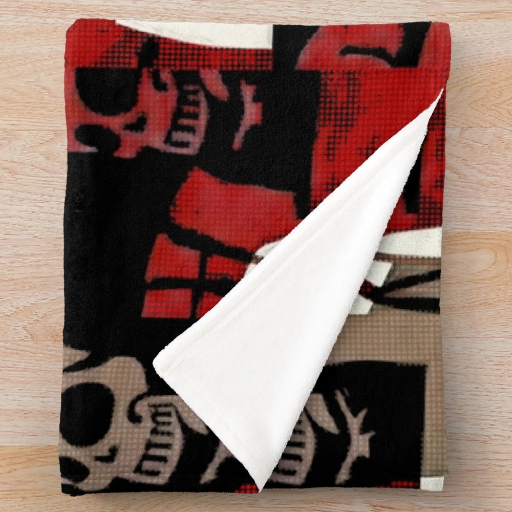 Skeleton Chef Plush Blanket featuring a spooky chef design
