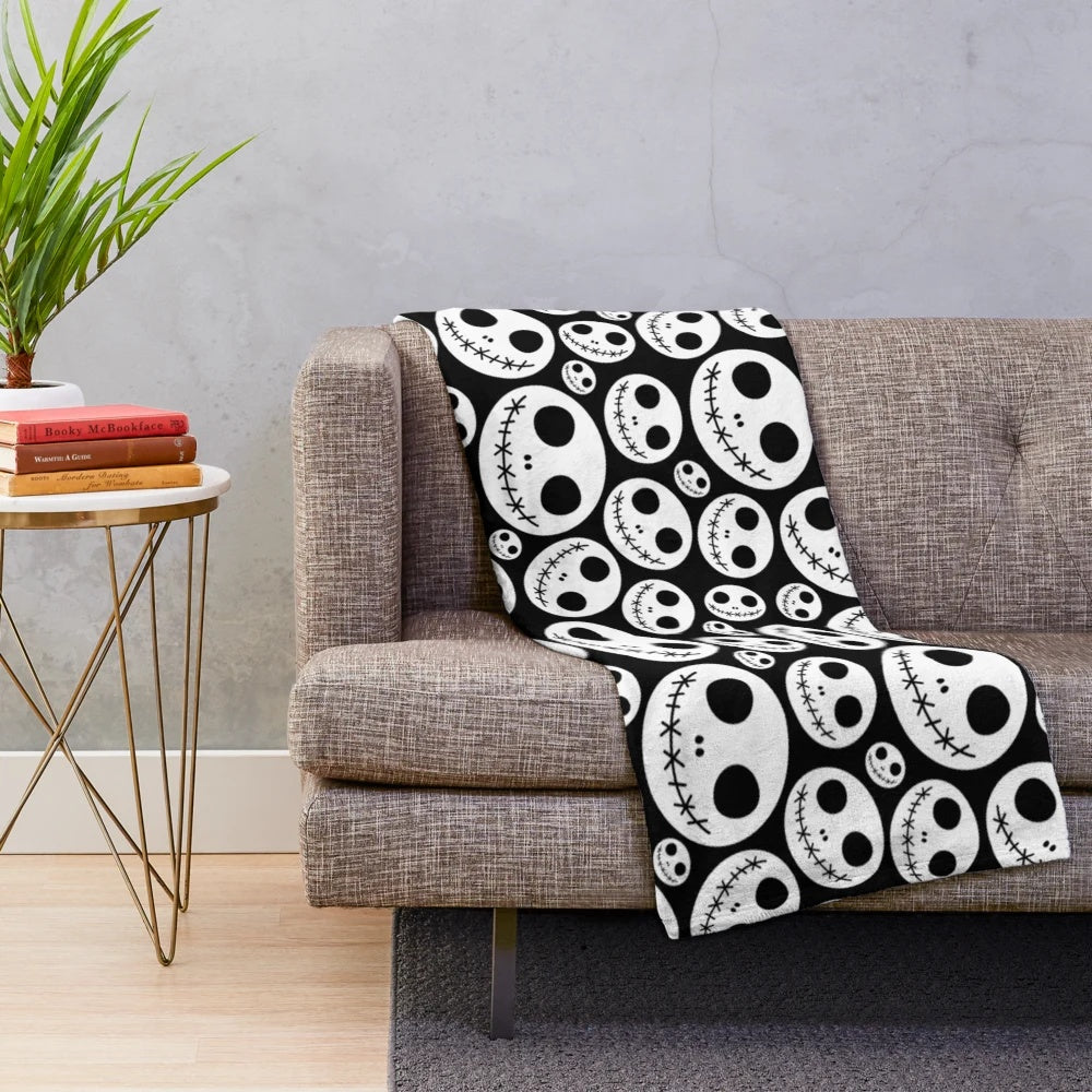 Jack Skellington skeleton pattern plush blanket