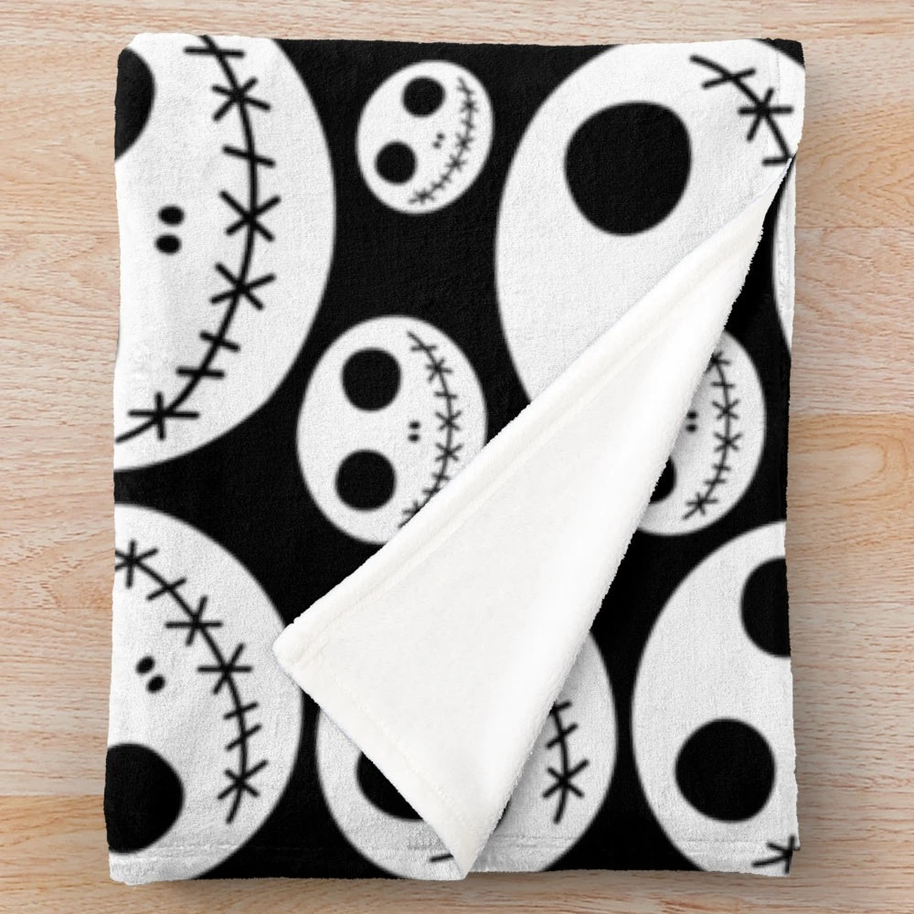 Jack Skellington skeleton pattern plush blanket