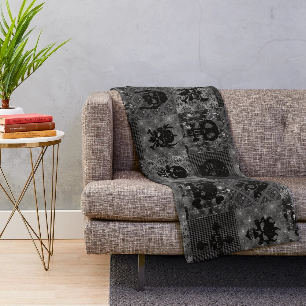 Skull Collage Plush Blanket - Soft, Cozy, and Hauntingly Stylish