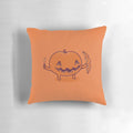 A cozy Halloween-themed pillow featuring a whimsical slice of life design by artist RandyOtter.
