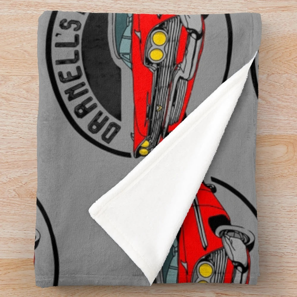 Spooky Stephen King's Christine-inspired plush blanket with classic car design