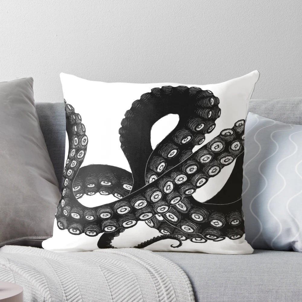Spooky tentacle pillow with a creepy, sea creature design for Halloween