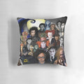 Decorative pillow with gothic and horror-themed artwork inspired by the films of Tim Burton