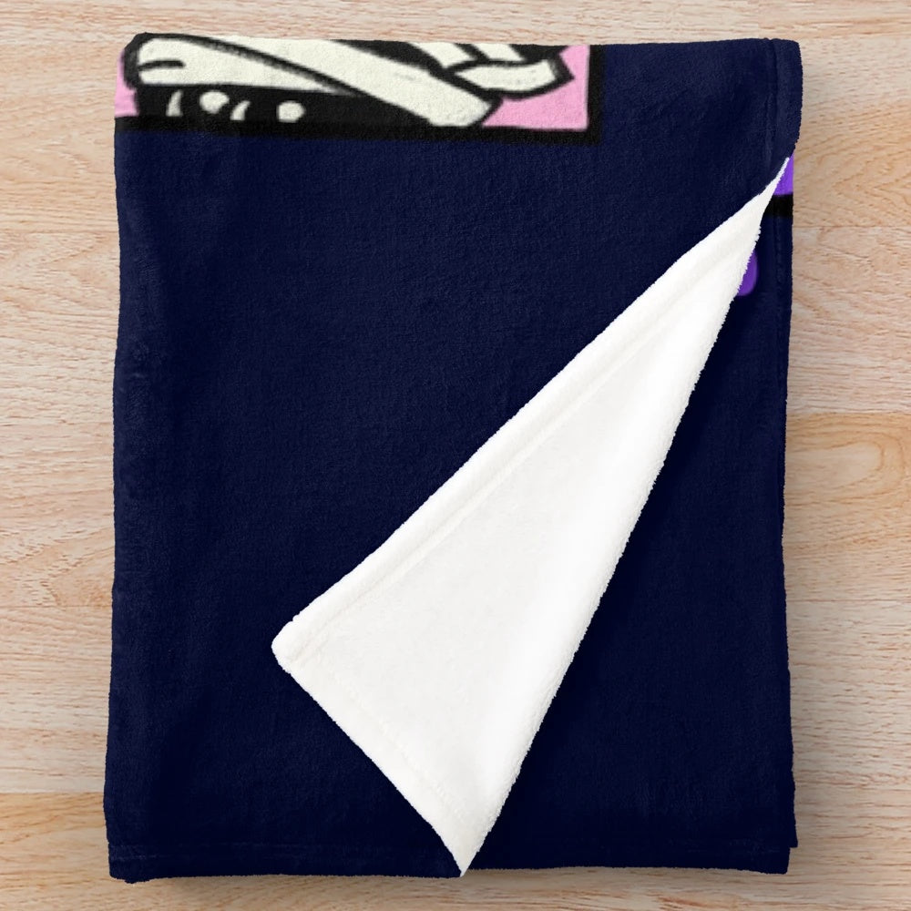 Spooky veterinarian plush blanket with cats and dogs in a humorous design
