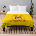 Spooky veterinarian plush blanket with bats and animals