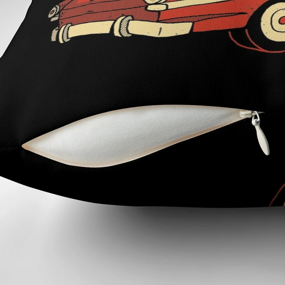 A spooky vintage-style pillow featuring a ghostly pumpkin and black cat design, perfect for Halloween decor.