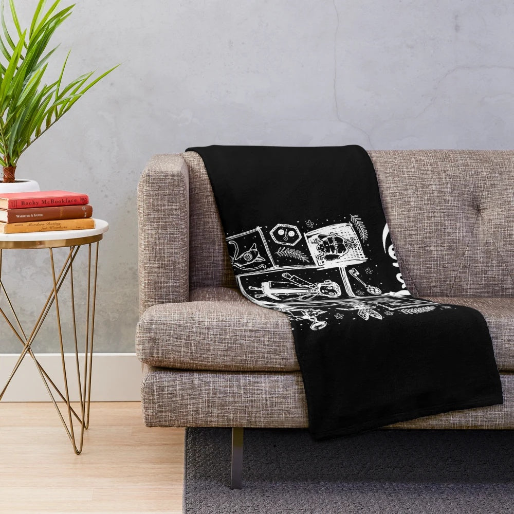Vintage Retro Coraline Horror Movie Plush Blanket