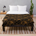 Werewolf plush blanket with a classic horror movie design