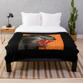 Werewolf plush blanket with realistic wolf design