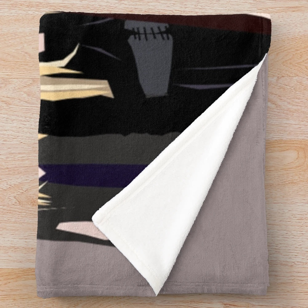 Spooky witches plush blanket featuring characters from American Horror Story