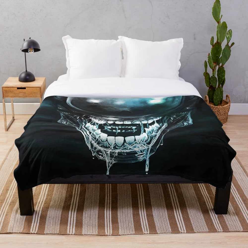 Xenomorph Alien Plush Blanket with Scary Movie Artwork
