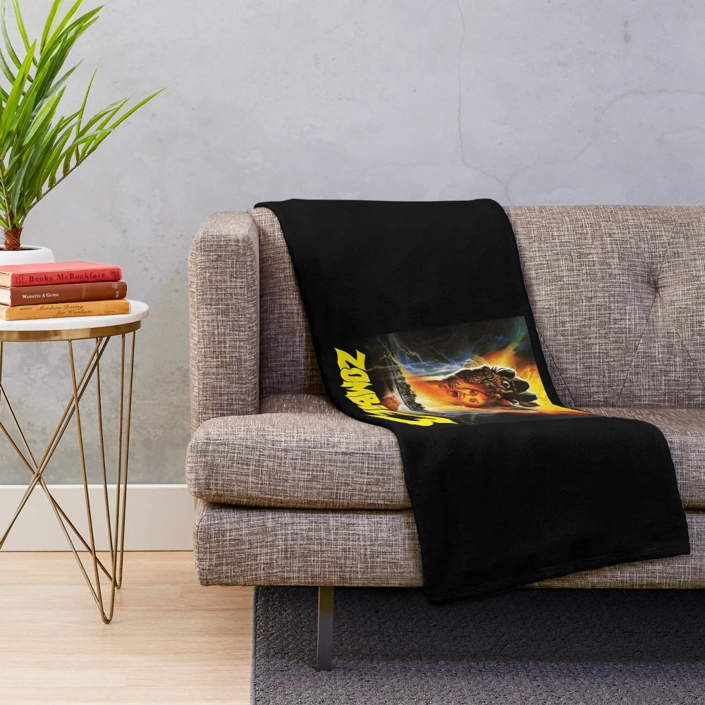 Zombie 3 plush blanket with horror movie design