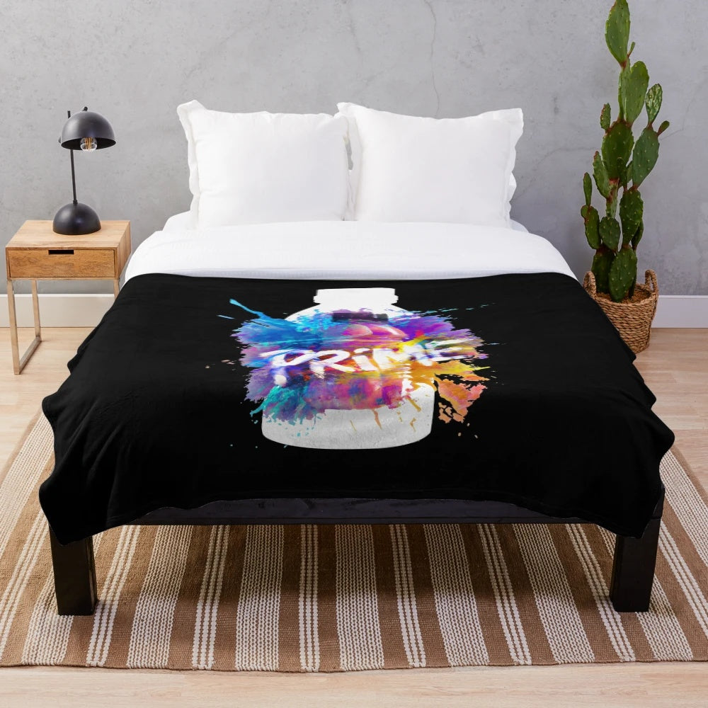 Sports-inspired graffiti print plush blanket