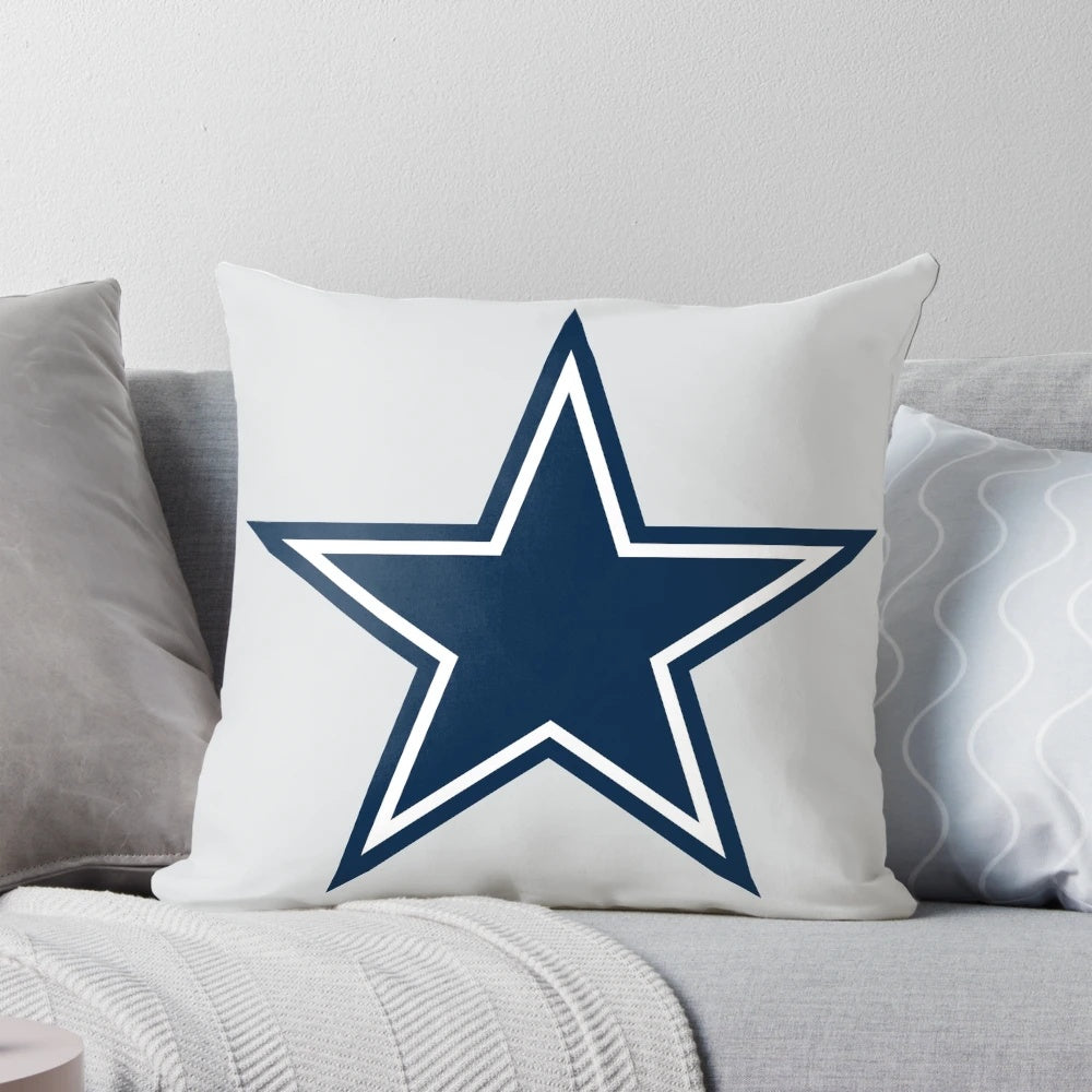 Sports pillow featuring the Cowboys team logo and colors, perfect for football fans
