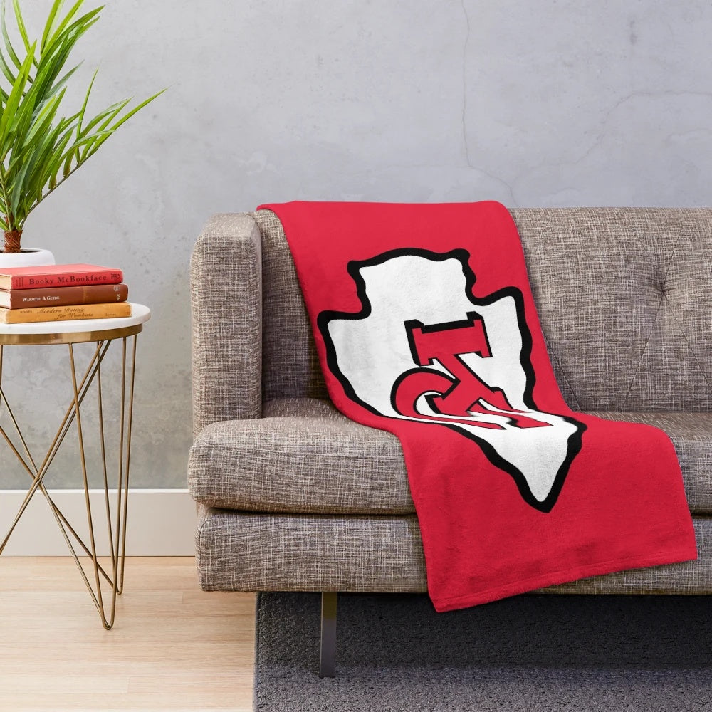 Sports plush blanket featuring the Kansas City Chiefs team logo