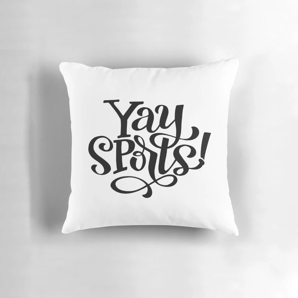 Yay Sports! Pillow featuring a playful and humorous sports-themed design