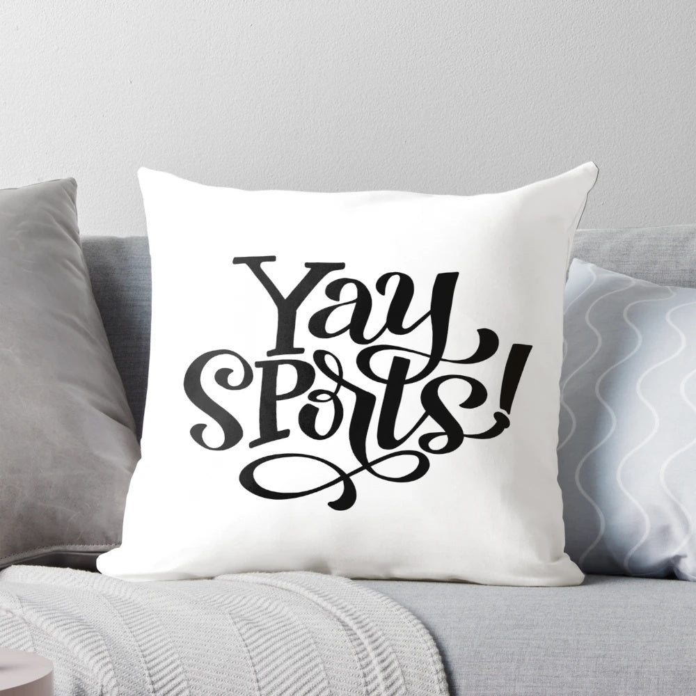 Yay Sports! Pillow featuring a playful and humorous sports-themed design