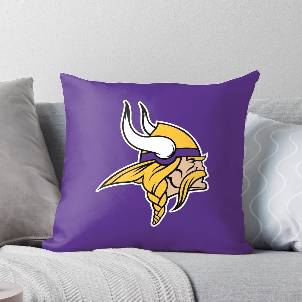 Minnesota Vikings-inspired sports pillow with team logo