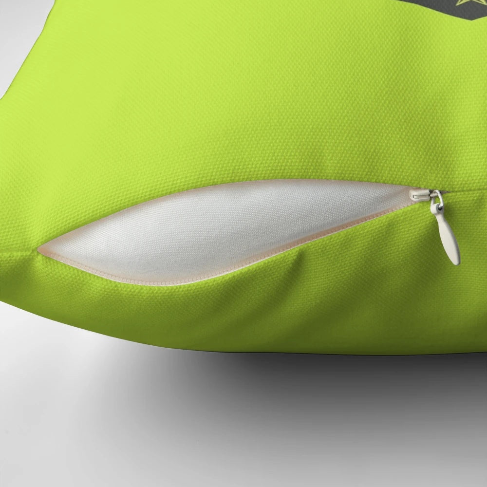 Springador dog breed pillow in lime green color with rainbow bridge design